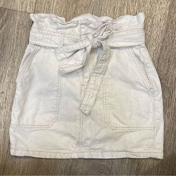Free People Splendor in the Grass Cream Khaki Tie Skirt Size 2 - Picture 1 of 5